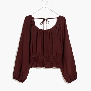 Madewell Twill Tie-Back Cutout Top